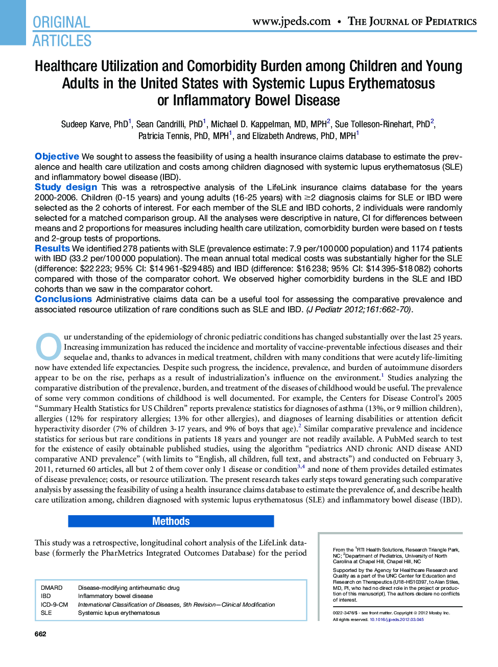 Healthcare Utilization and Comorbidity Burden among Children and Young Adults in the United States with Systemic Lupus Erythematosus or Inflammatory Bowel Disease