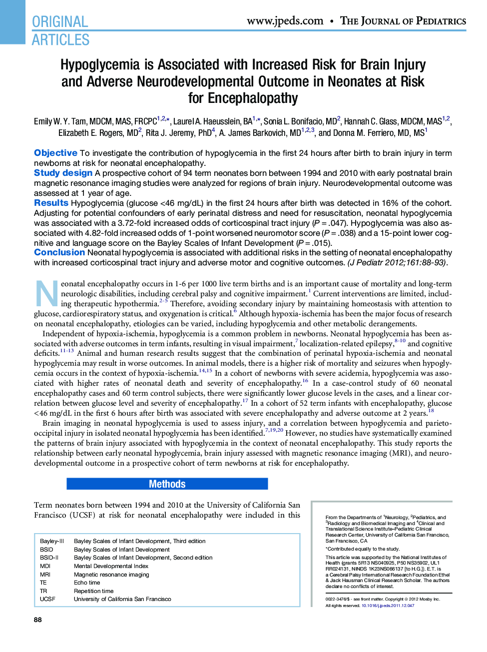 Hypoglycemia is Associated with Increased Risk for Brain Injury and Adverse Neurodevelopmental Outcome in Neonates at Risk for Encephalopathy