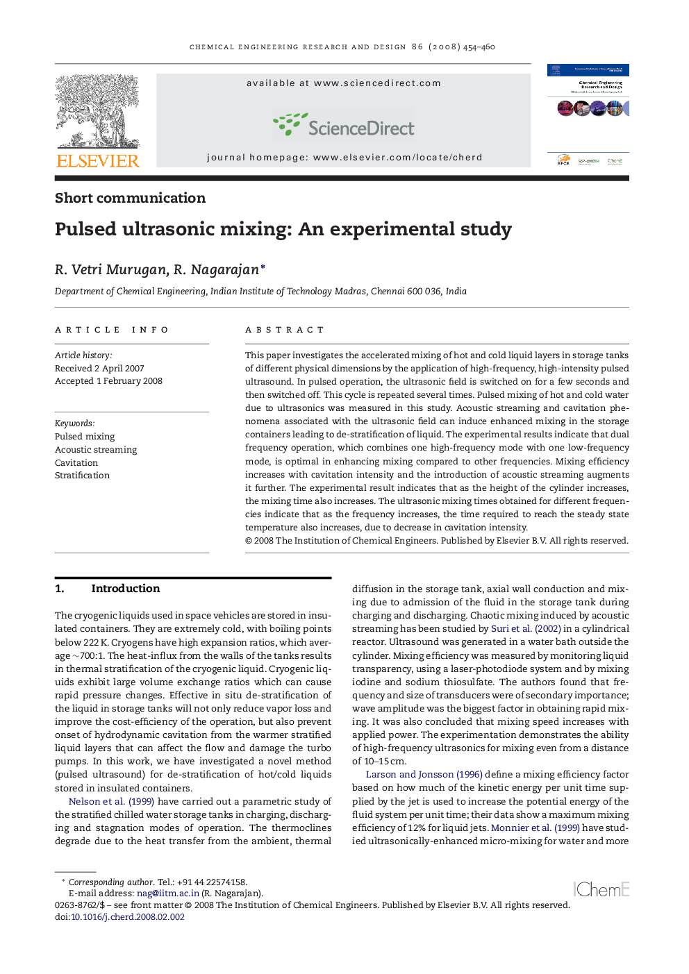 Pulsed ultrasonic mixing: An experimental study