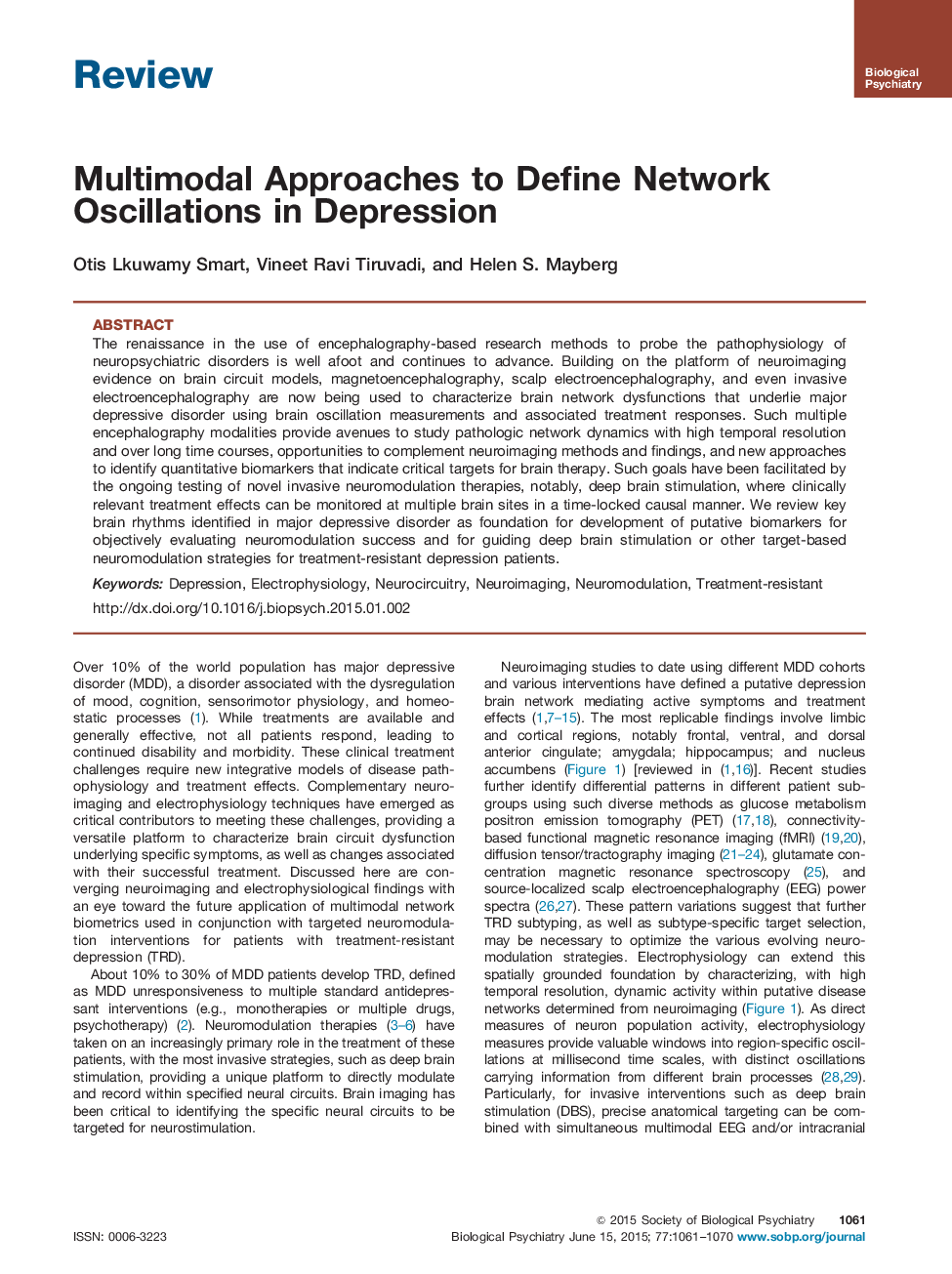 رویکردهای چندجمله ای برای تعریف نوسانات شبکه در افسردگی 