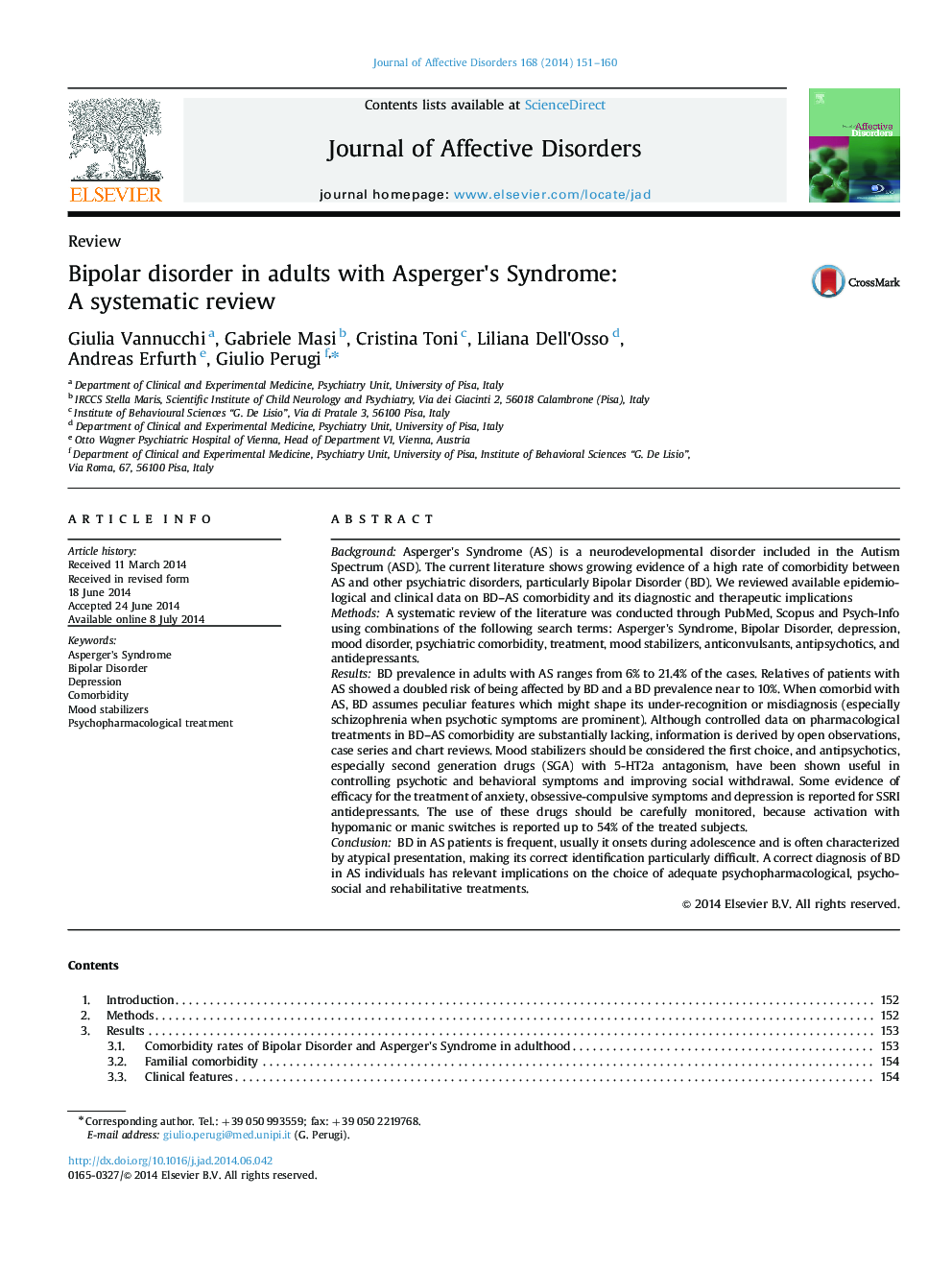 Bipolar disorder in adults with Asperger×³s Syndrome: A systematic review