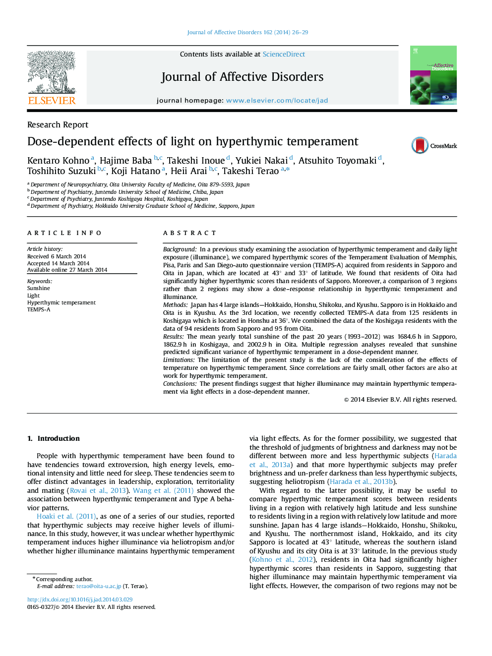 Dose-dependent effects of light on hyperthymic temperament