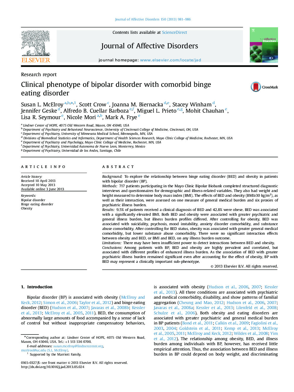 Clinical phenotype of bipolar disorder with comorbid binge eating disorder