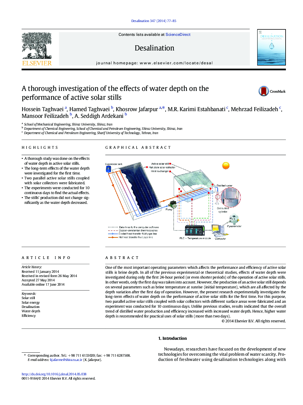 A thorough investigation of the effects of water depth on the performance of active solar stills