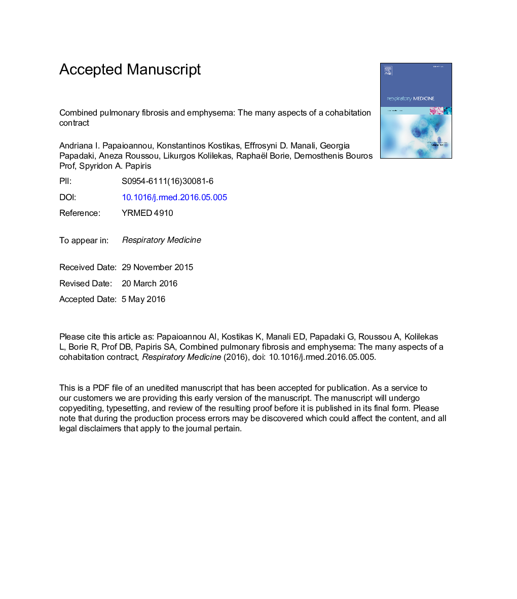 Combined pulmonary fibrosis and emphysema: The many aspects of a cohabitation contract