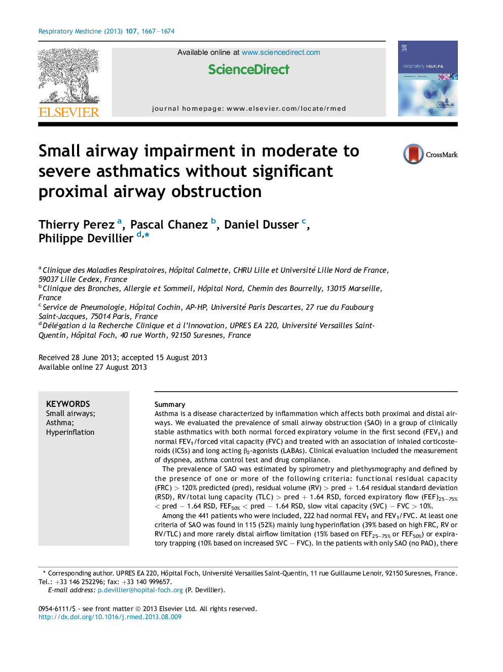 Small airway impairment in moderate to severe asthmatics without significant proximal airway obstruction