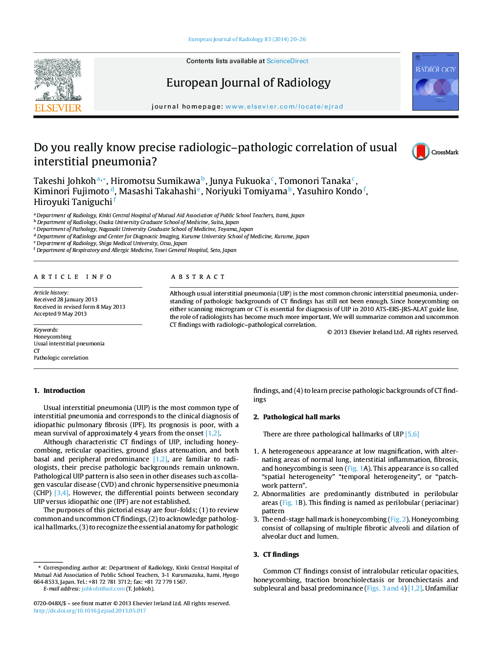 Do you really know precise radiologic-pathologic correlation of usual interstitial pneumonia?