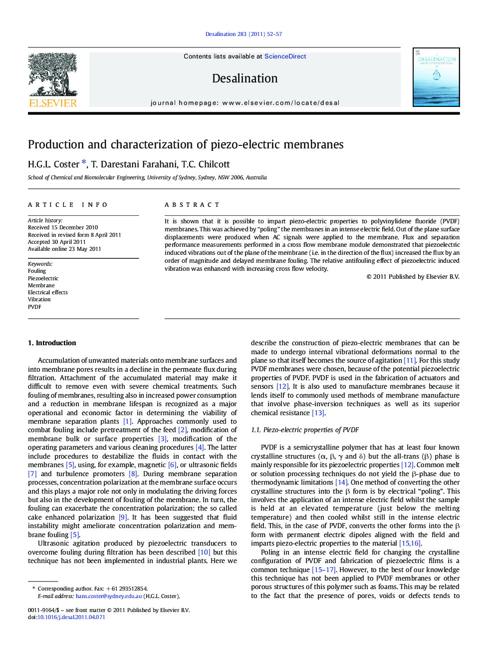 Production and characterization of piezo-electric membranes