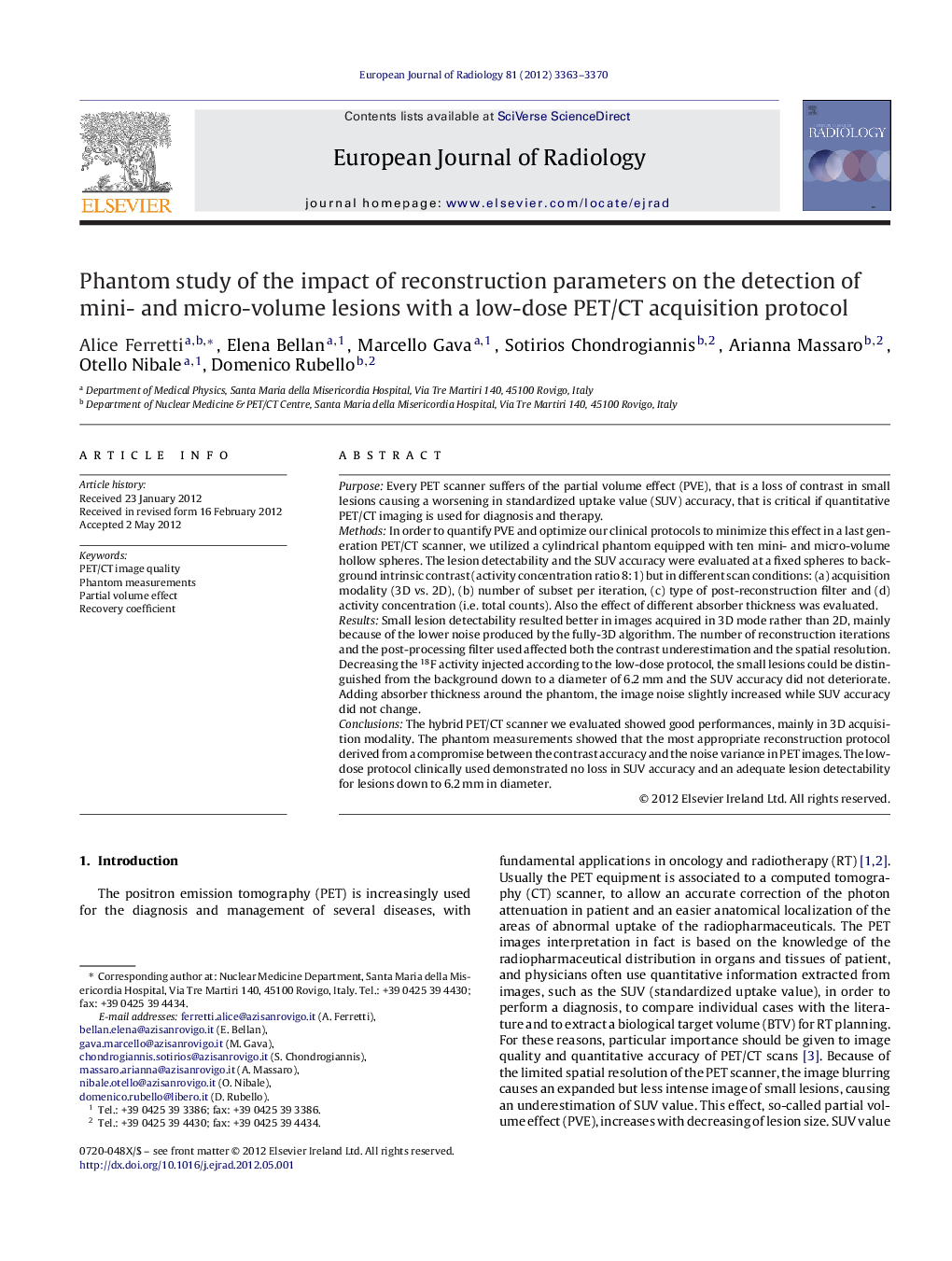 Phantom study of the impact of reconstruction parameters on the detection of mini- and micro-volume lesions with a low-dose PET/CT acquisition protocol