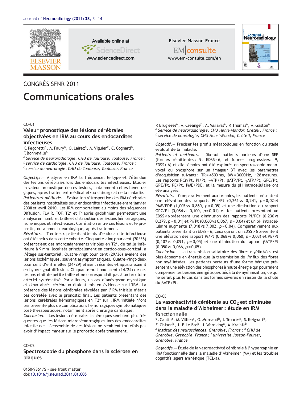 Communications orales