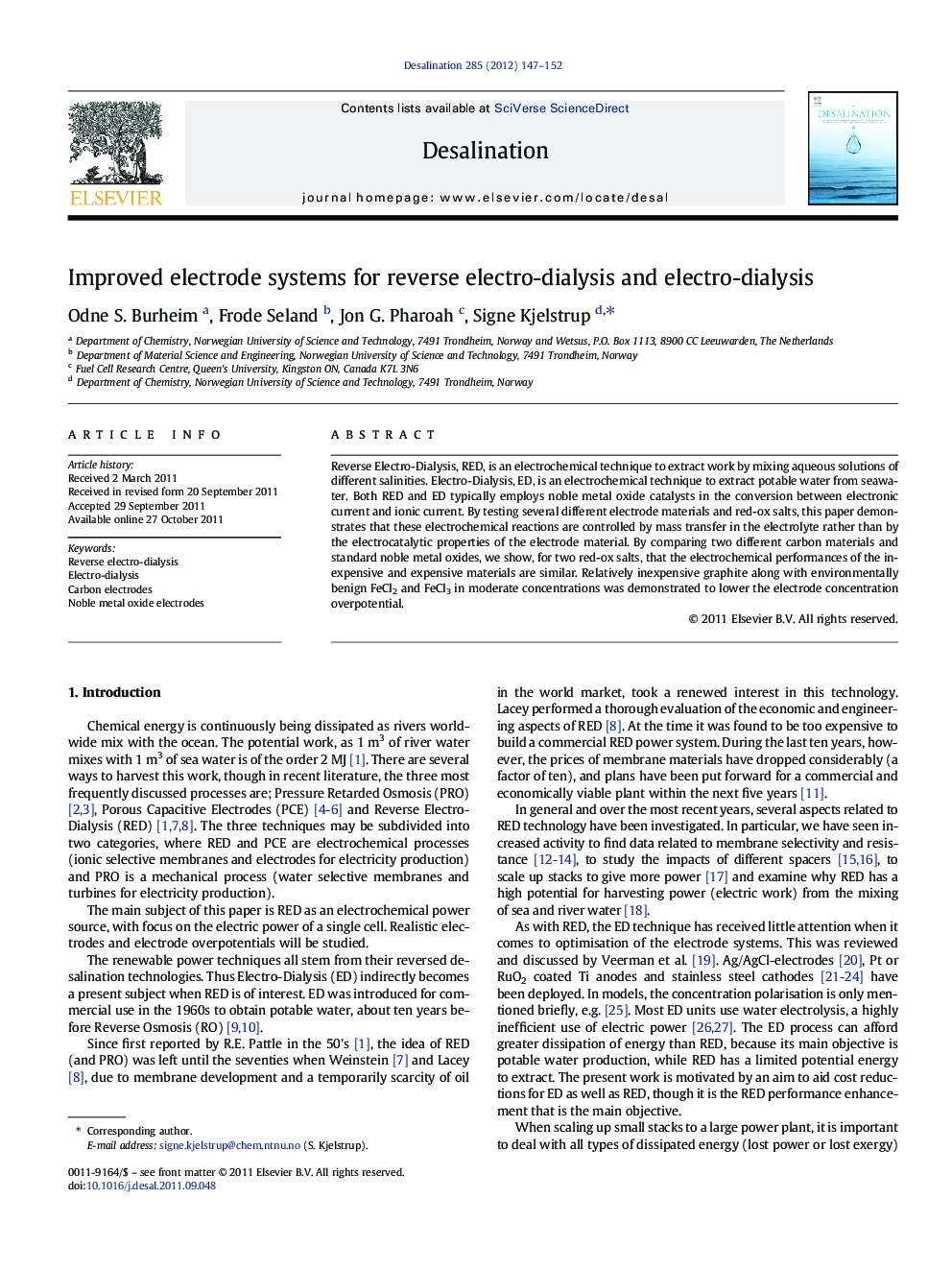 Improved electrode systems for reverse electro-dialysis and electro-dialysis