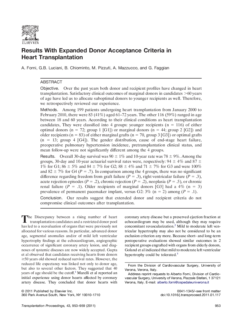Results With Expanded Donor Acceptance Criteria in Heart Transplantation