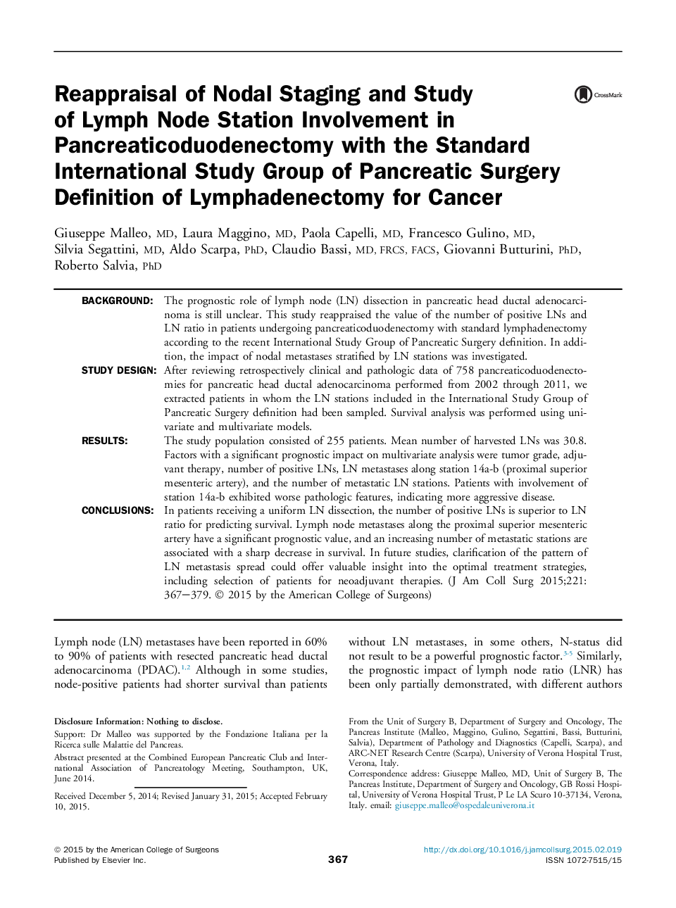 مقاله علمی بررسی بازنشستگی نخاعی و مطالعه مراکز تومور لنفاوی در پانکراس دیودوژنکتومی با گروه استاندارد بین المللی بررسی جراحی پانکراس تعریف لنفادنکتومی برای سرطان 