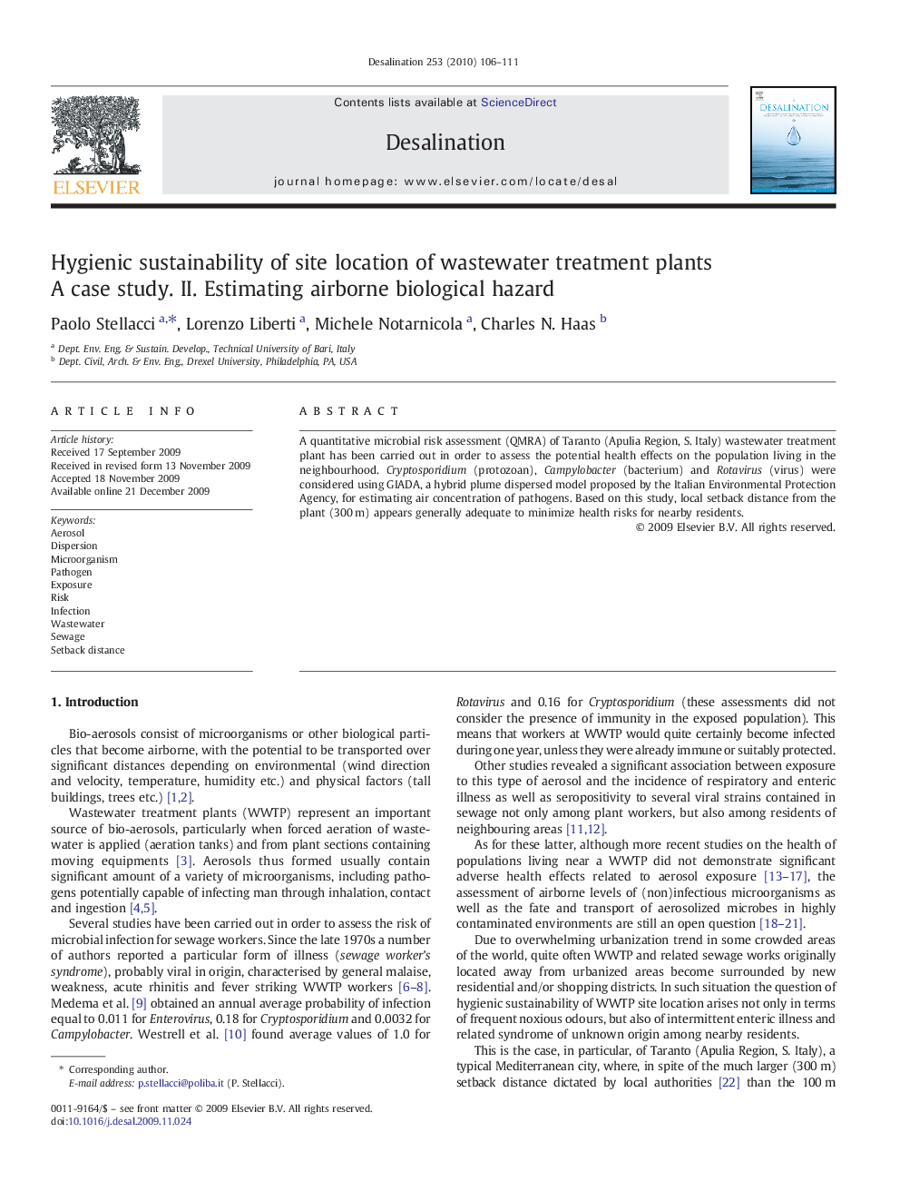 Hygienic sustainability of site location of wastewater treatment plants