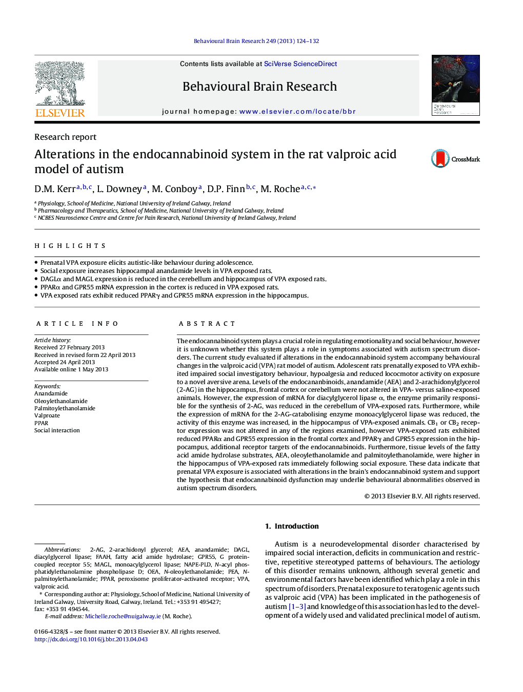 گزارش تحقیق و تفحصات در سیستم اندوکانابینوئید در مدل اسید والپروئیک اسید در مبتلایان به اوتیسم 