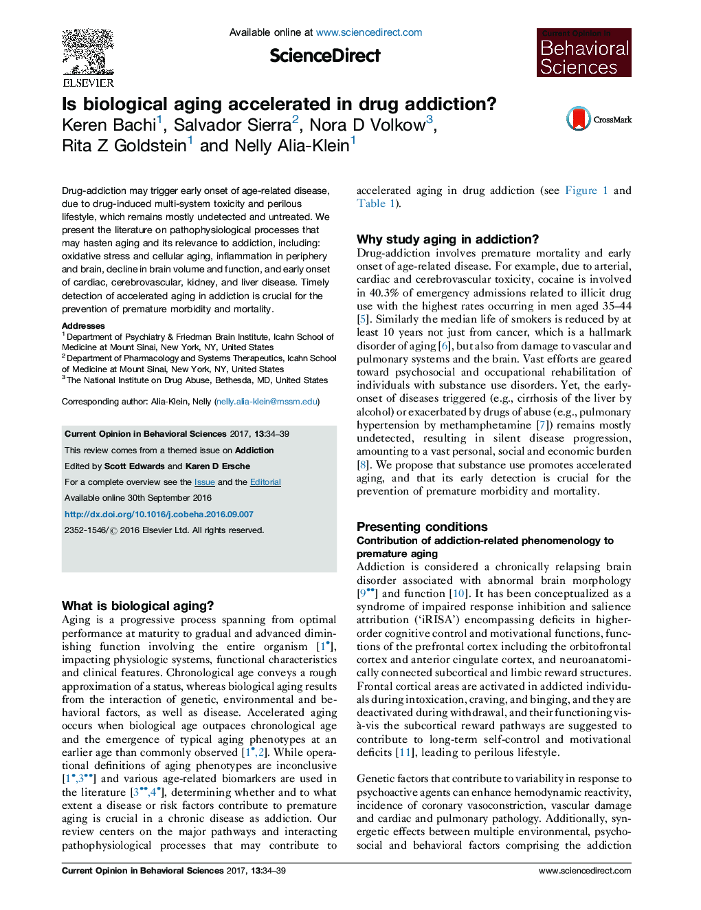 Is biological aging accelerated in drug addiction?