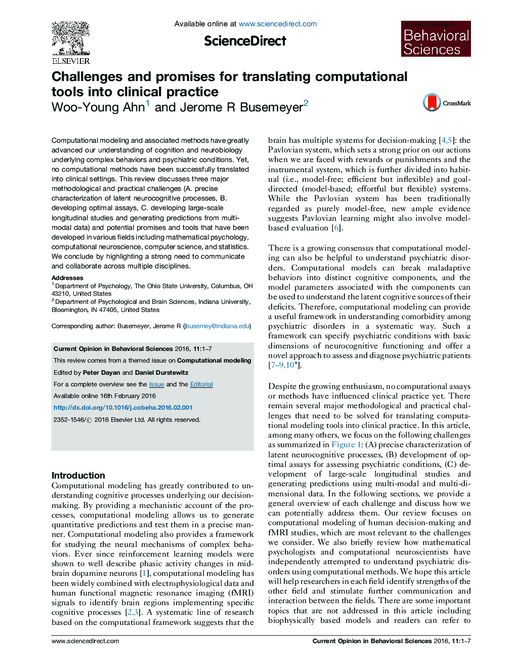 Challenges and promises for translating computational tools into clinical practice