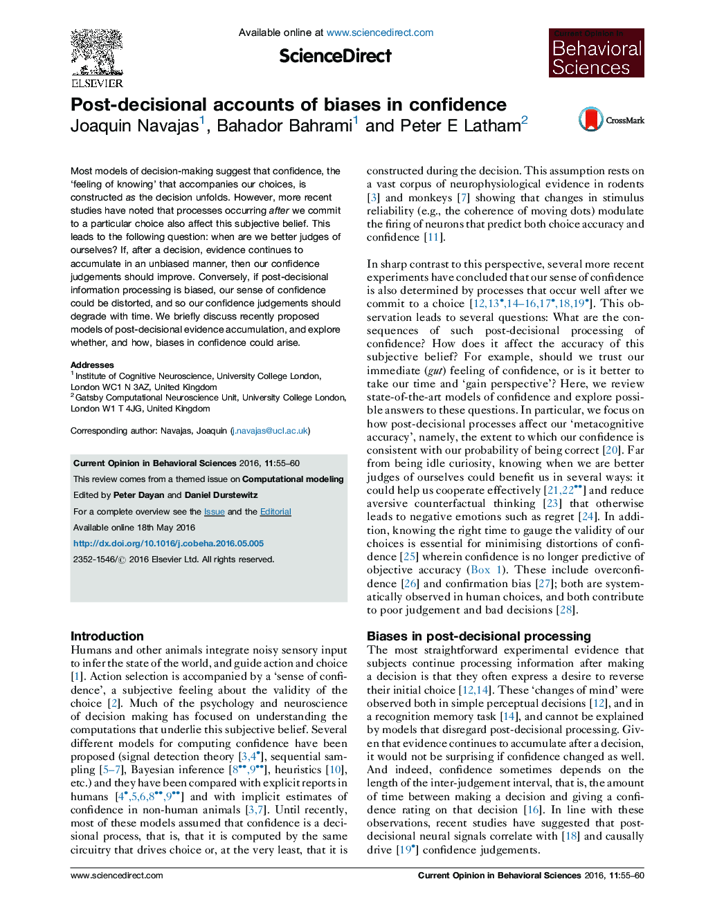 Post-decisional accounts of biases in confidence