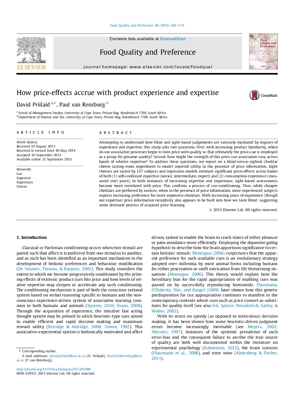 How price-effects accrue with product experience and expertise