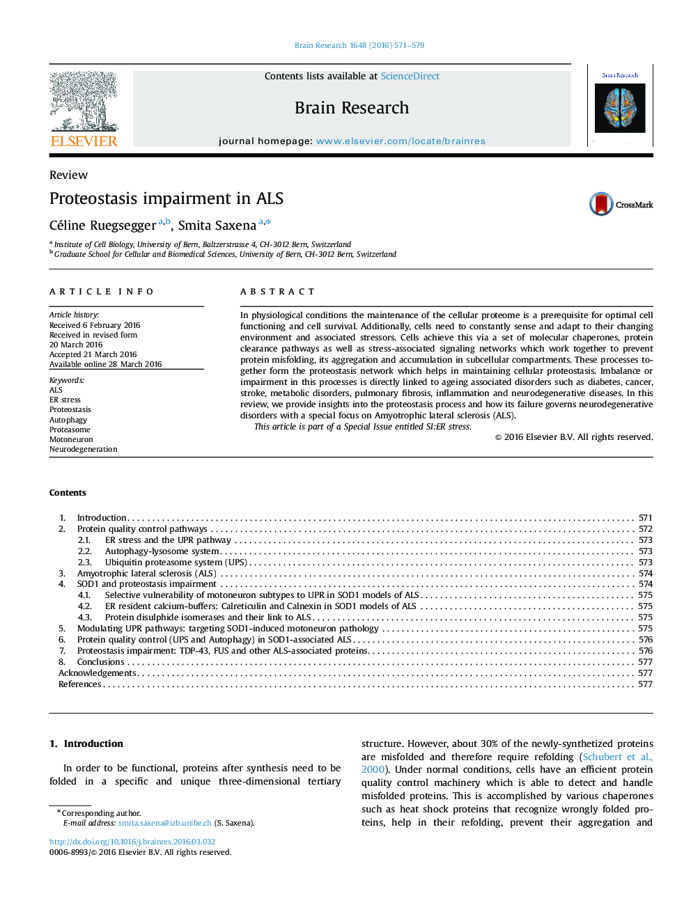 ReviewProteostasis impairment in ALS