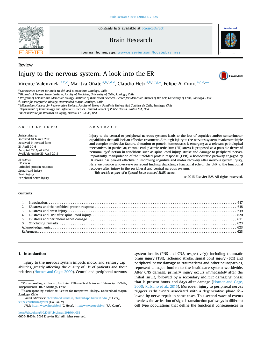 ReviewInjury to the nervous system: A look into the ER