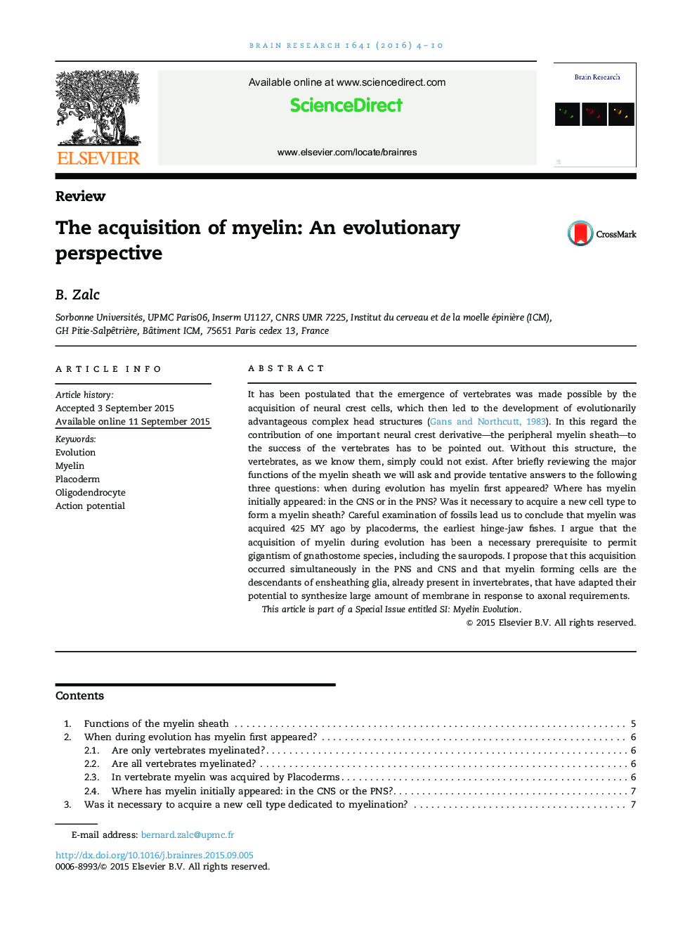ReviewThe acquisition of myelin: An evolutionary perspective