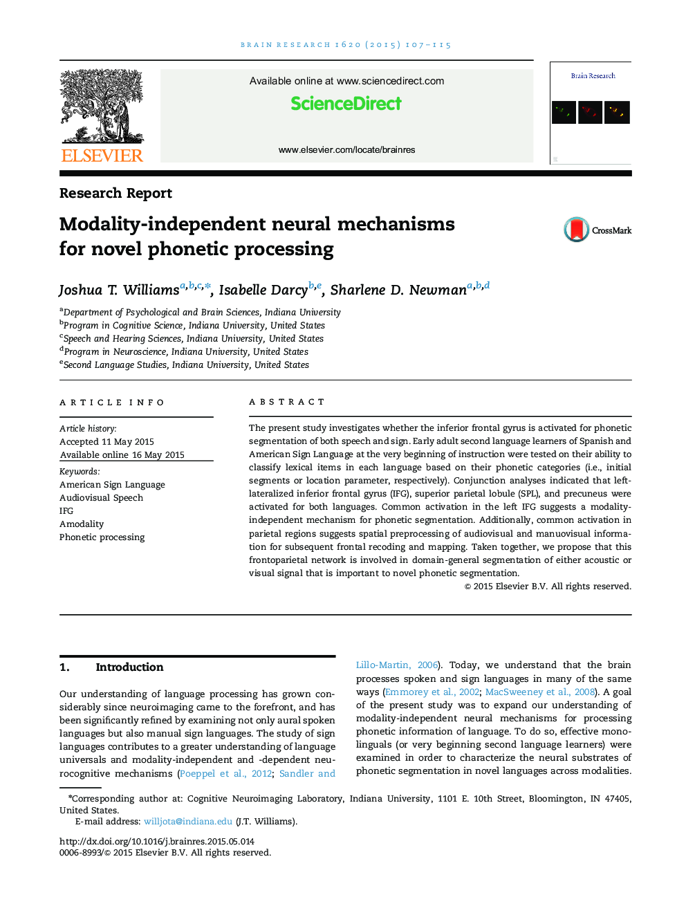 Research ReportModality-independent neural mechanisms for novel phonetic processing