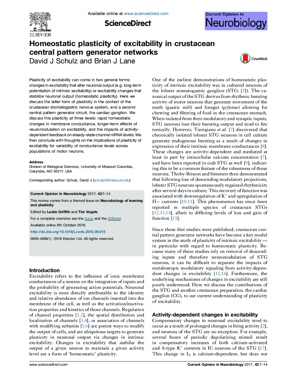 Homeostatic plasticity of excitability in crustacean central pattern generator networks