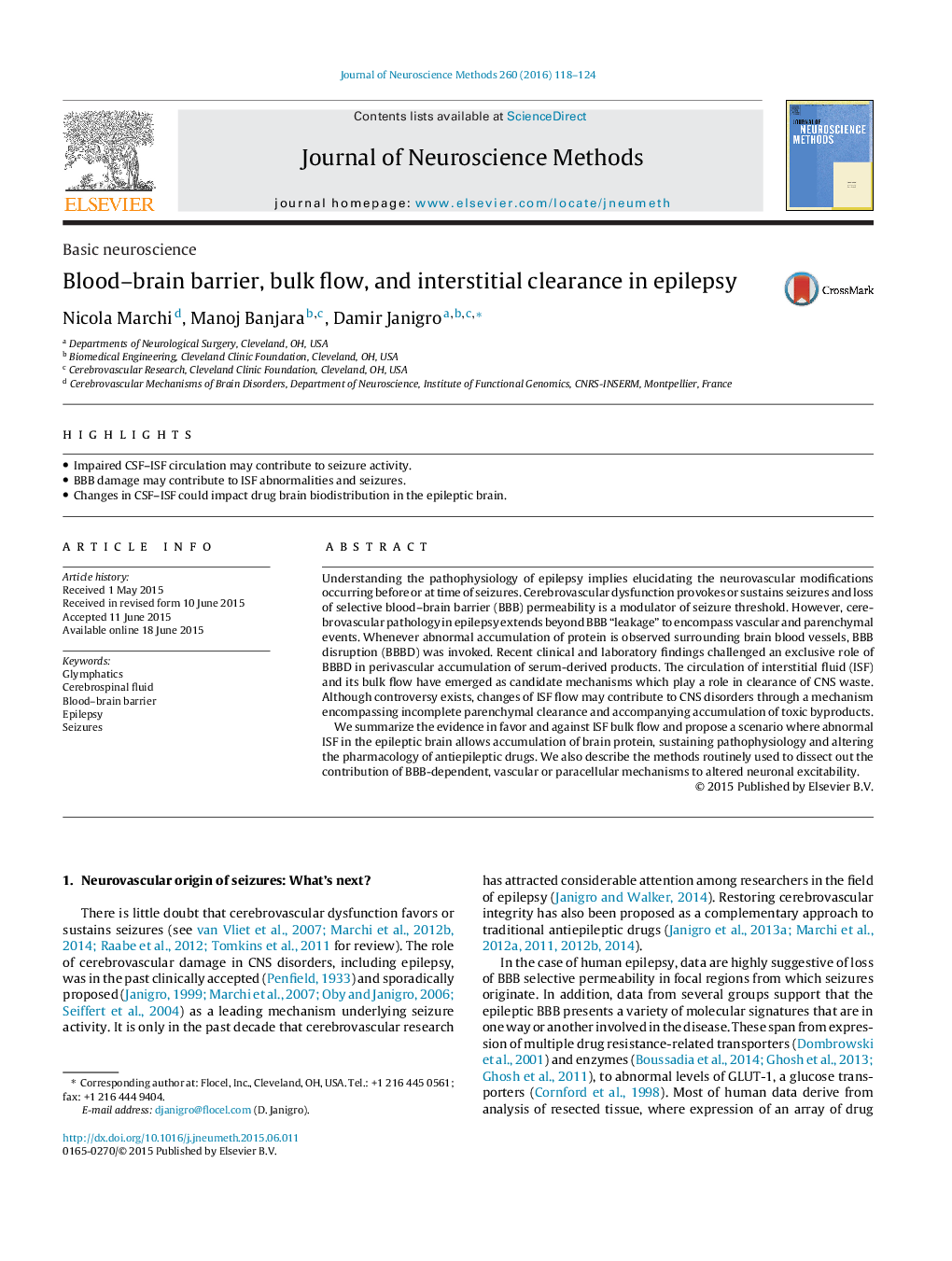 Basic neuroscienceBlood-brain barrier, bulk flow, and interstitial clearance in epilepsy