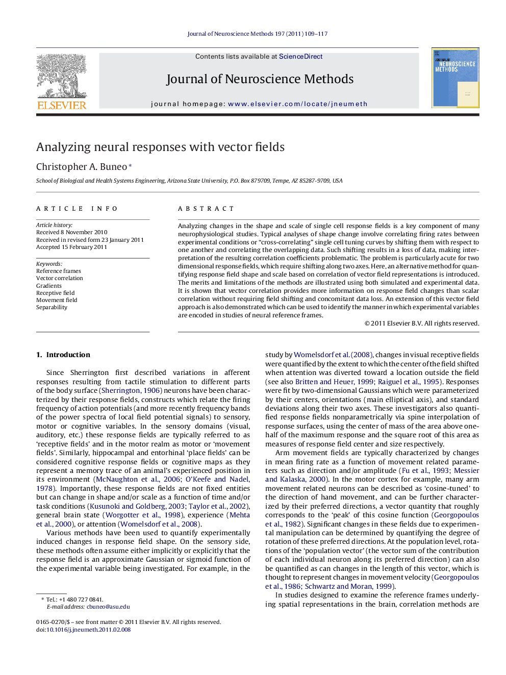 Analyzing neural responses with vector fields