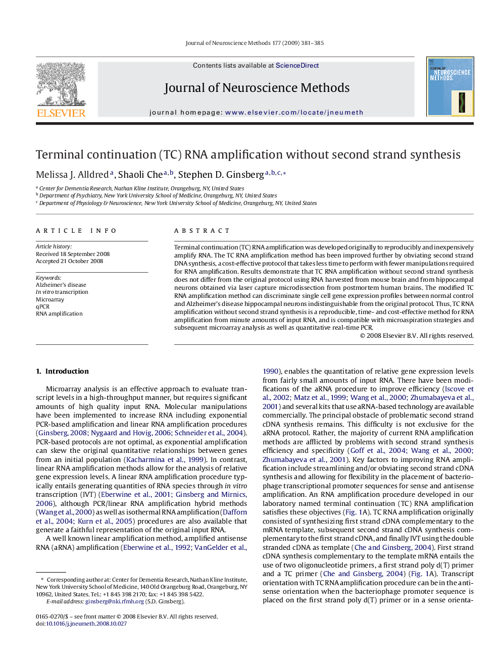 Terminal continuation (TC) RNA amplification without second strand synthesis