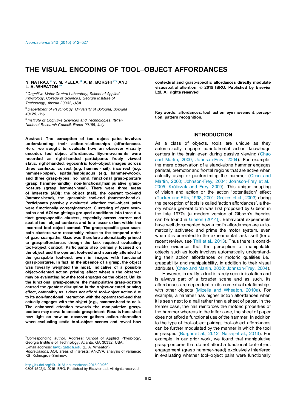 The visual encoding of tool-object affordances