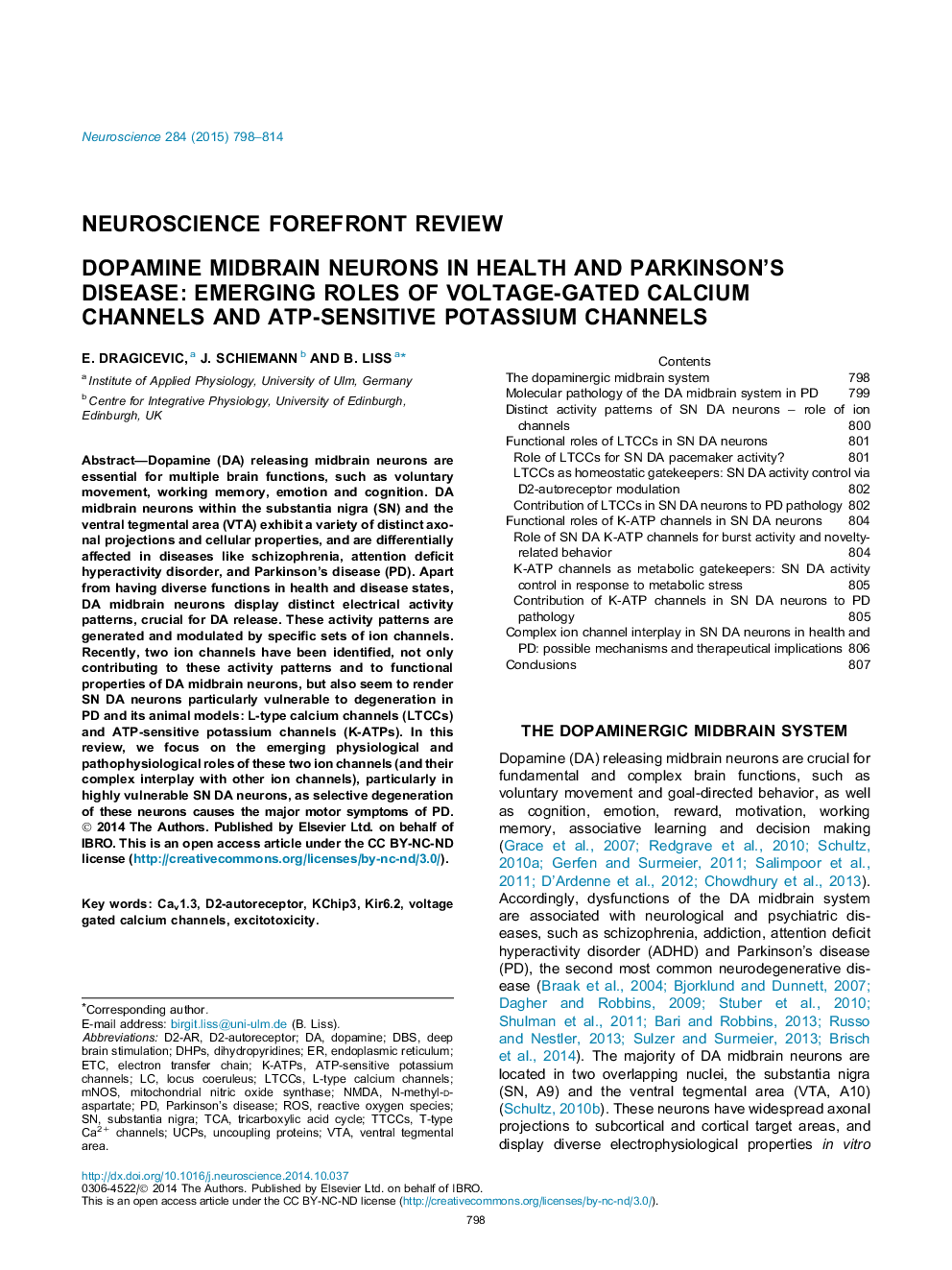 Dopamine midbrain neurons in health and Parkinson's disease: Emerging roles of voltage-gated calcium channels and ATP-sensitive potassium channels