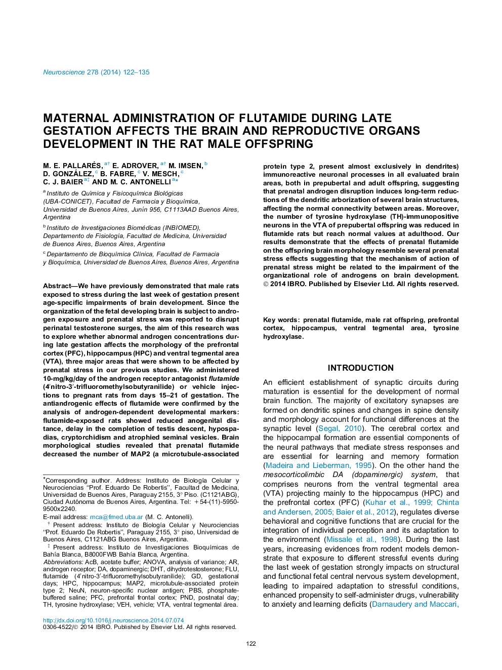 تجویز مادر از فلوتامید در دوران بارداری پس از زایمان بر رشد مغز و اندام های تولید مثل در پسران موش صحرایی تاثیر می گذارد 