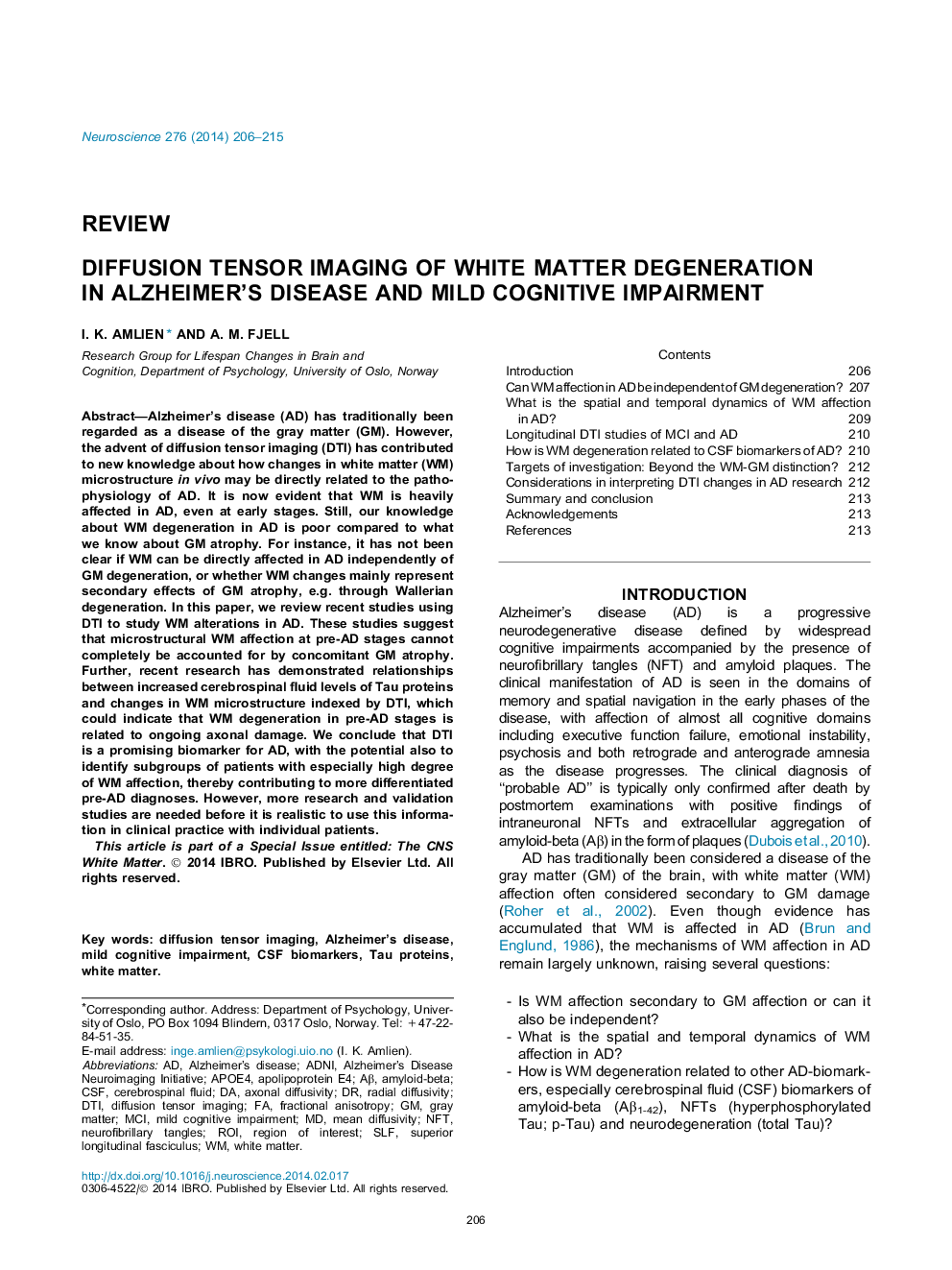 تصویربرداری از تانسور تصویر تصویربرداری از تخریب ماده سفید در بیماری آلزایمر علایم و اختلال شناختی خفیف 