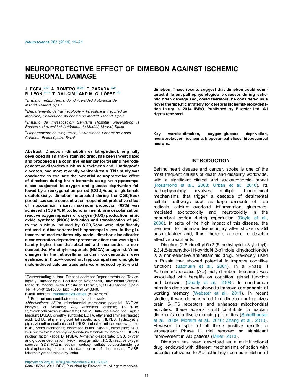 Neuroprotective effect of dimebon against ischemic neuronal damage