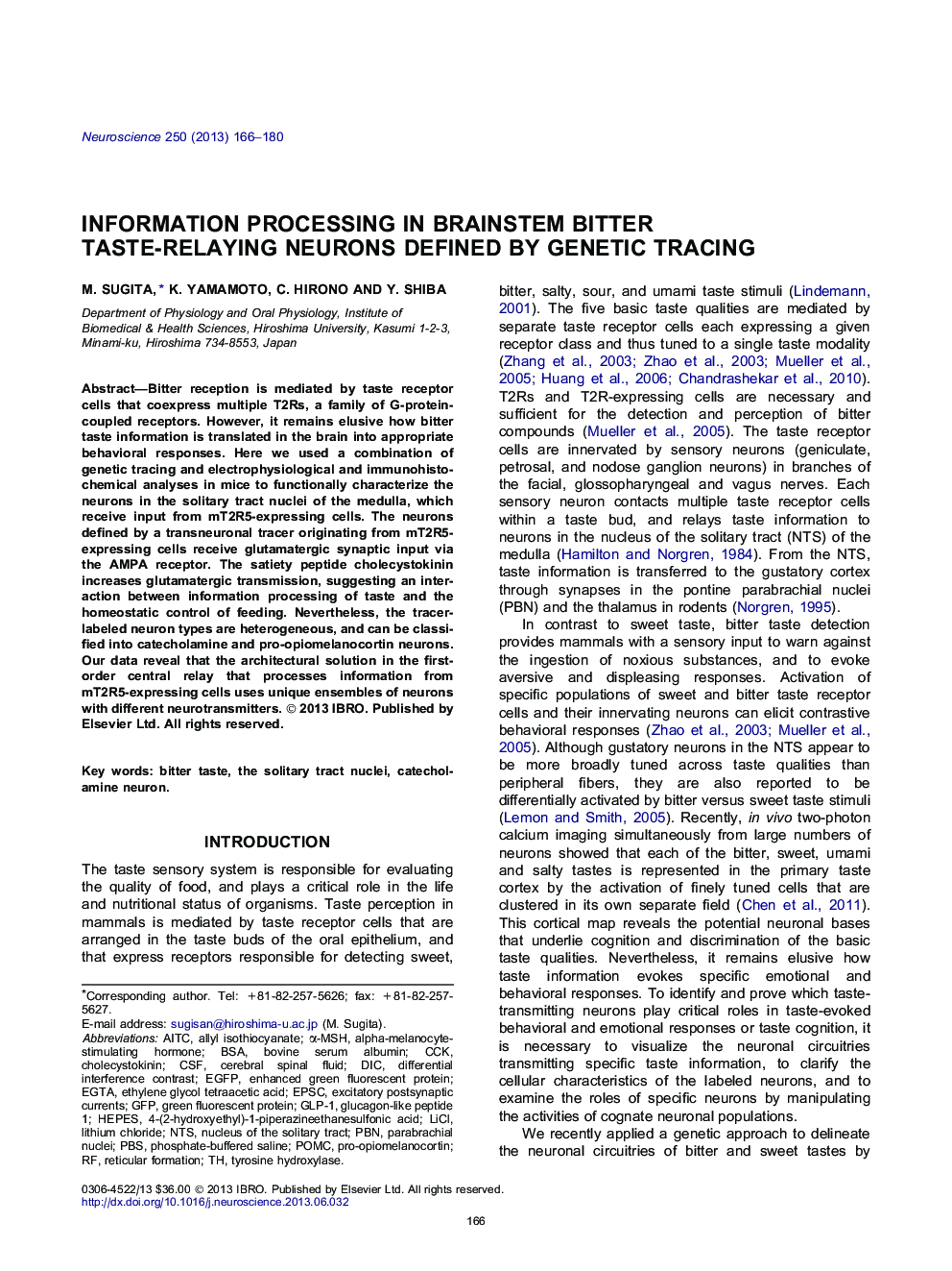 Information processing in brainstem bitter taste-relaying neurons defined by genetic tracing