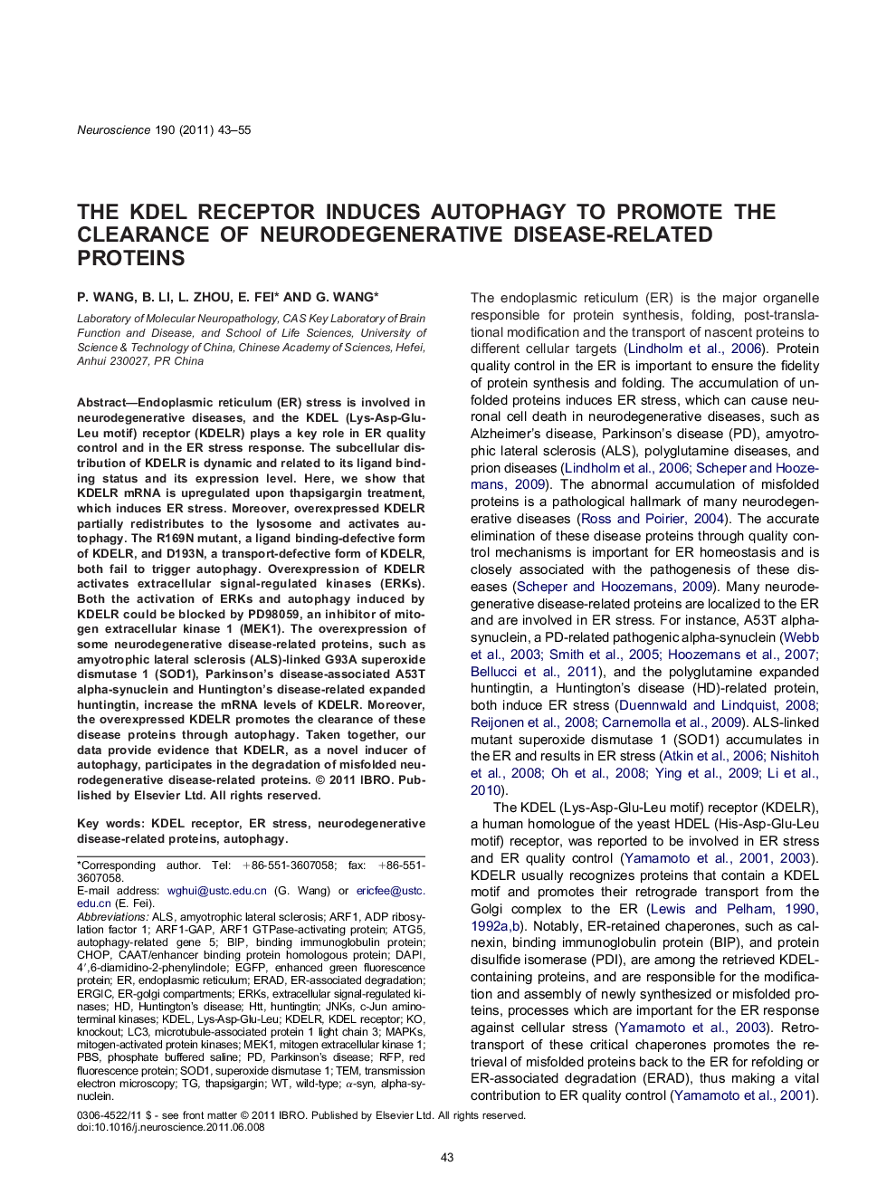 The KDEL receptor induces autophagy to promote the clearance of neurodegenerative disease-related proteins