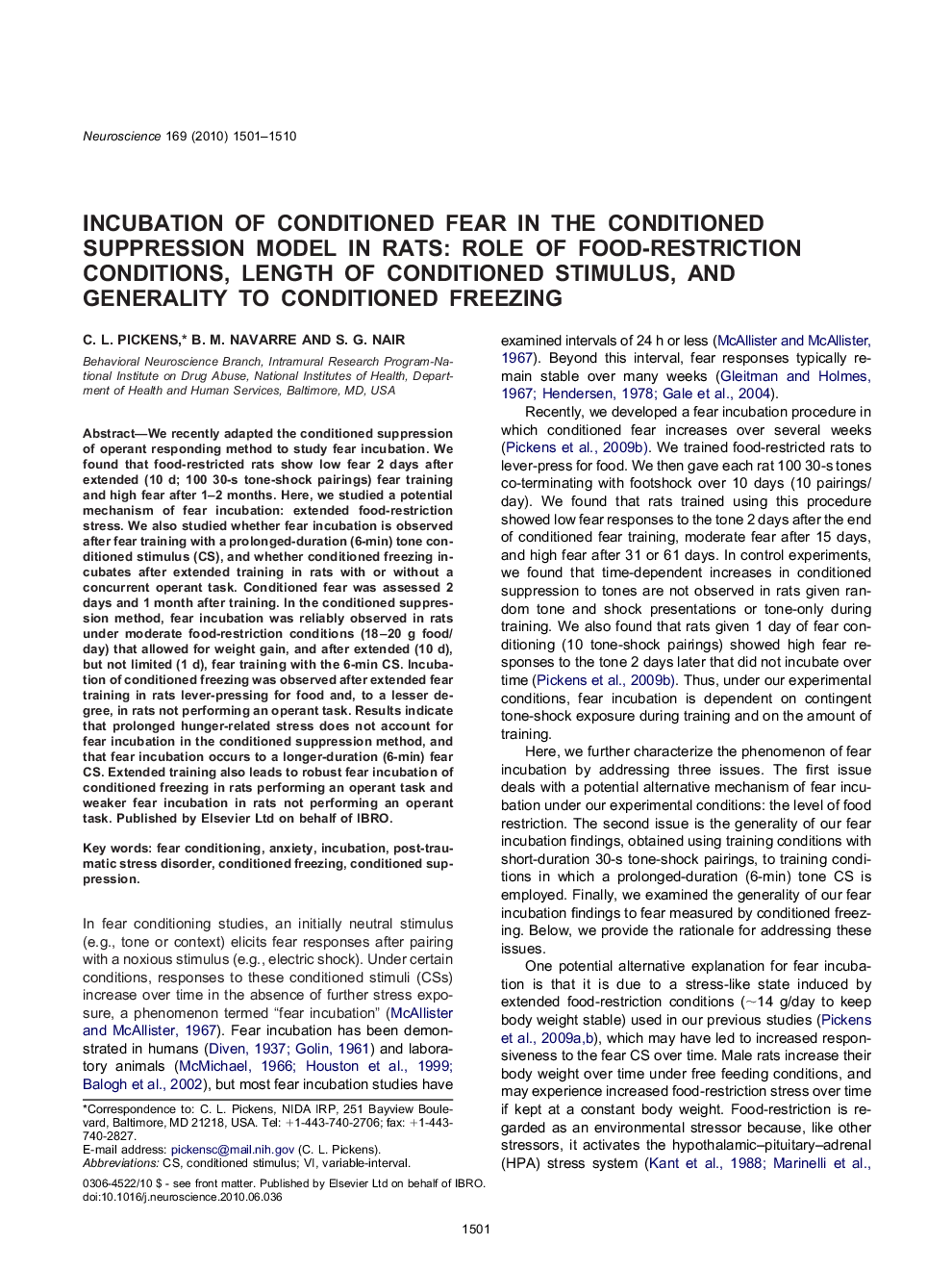 Incubation of conditioned fear in the conditioned suppression model in rats: role of food-restriction conditions, length of conditioned stimulus, and generality to conditioned freezing