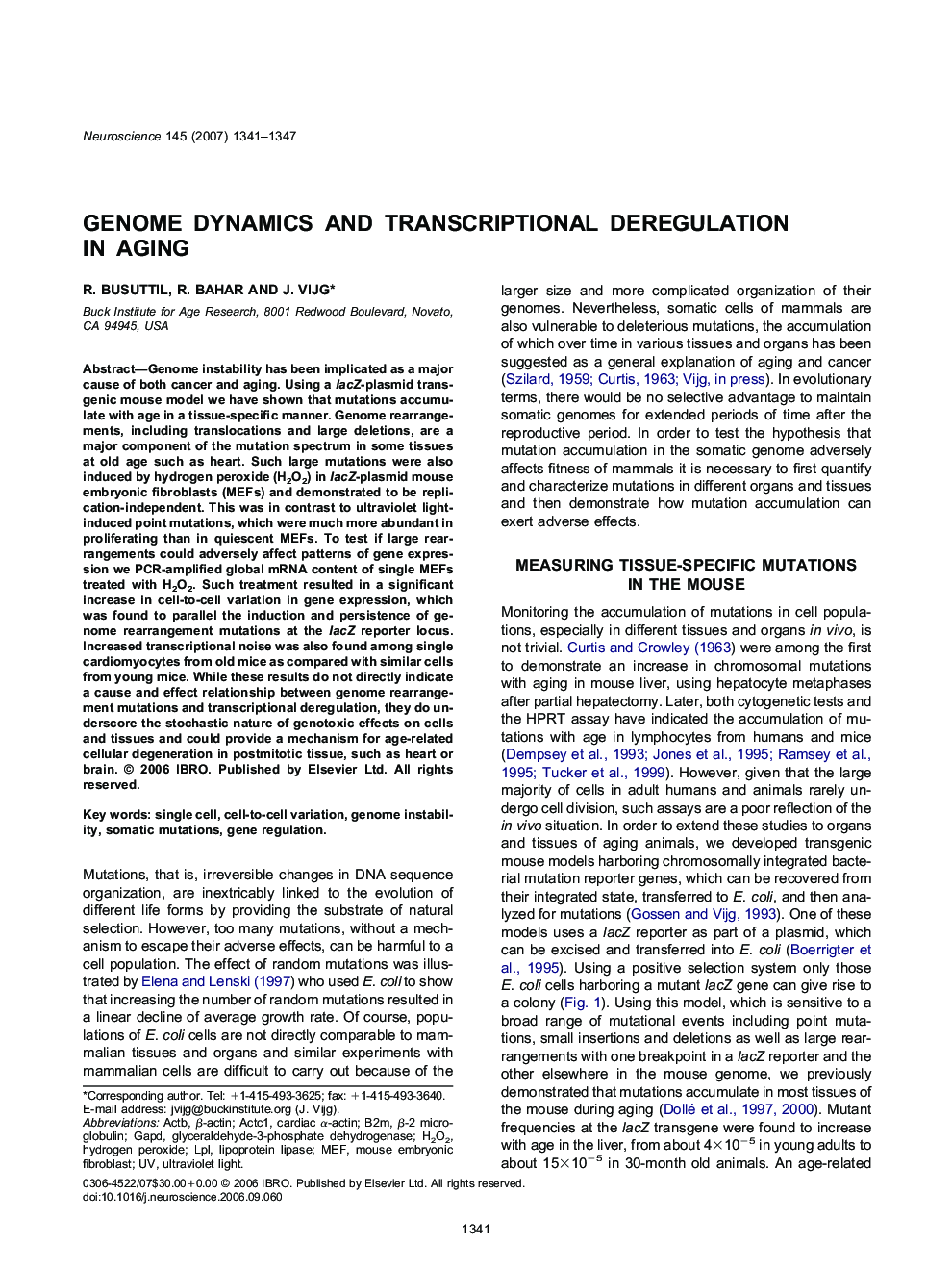 Genome dynamics and transcriptional deregulation in aging