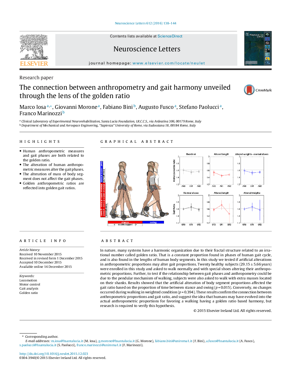 The connection between anthropometry and gait harmony unveiled through the lens of the golden ratio