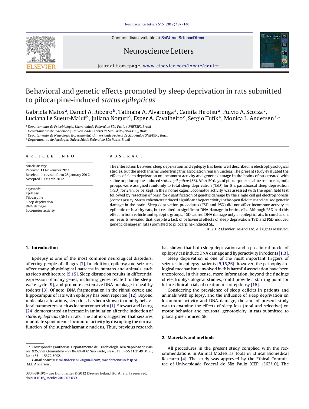 Behavioral and genetic effects promoted by sleep deprivation in rats submitted to pilocarpine-induced status epilepticus