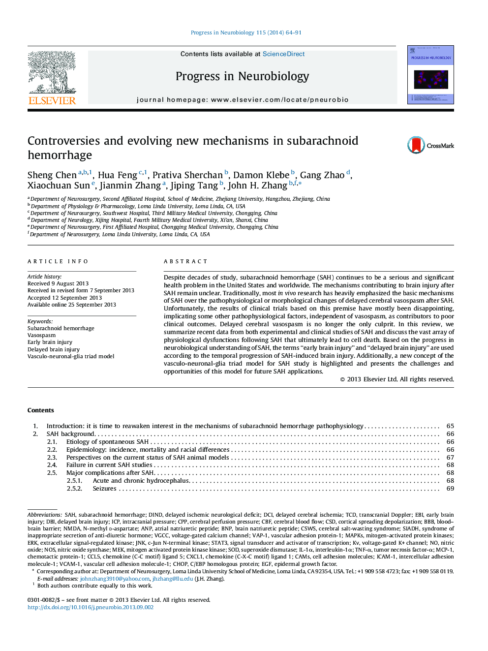 Controversies and evolving new mechanisms in subarachnoid hemorrhage