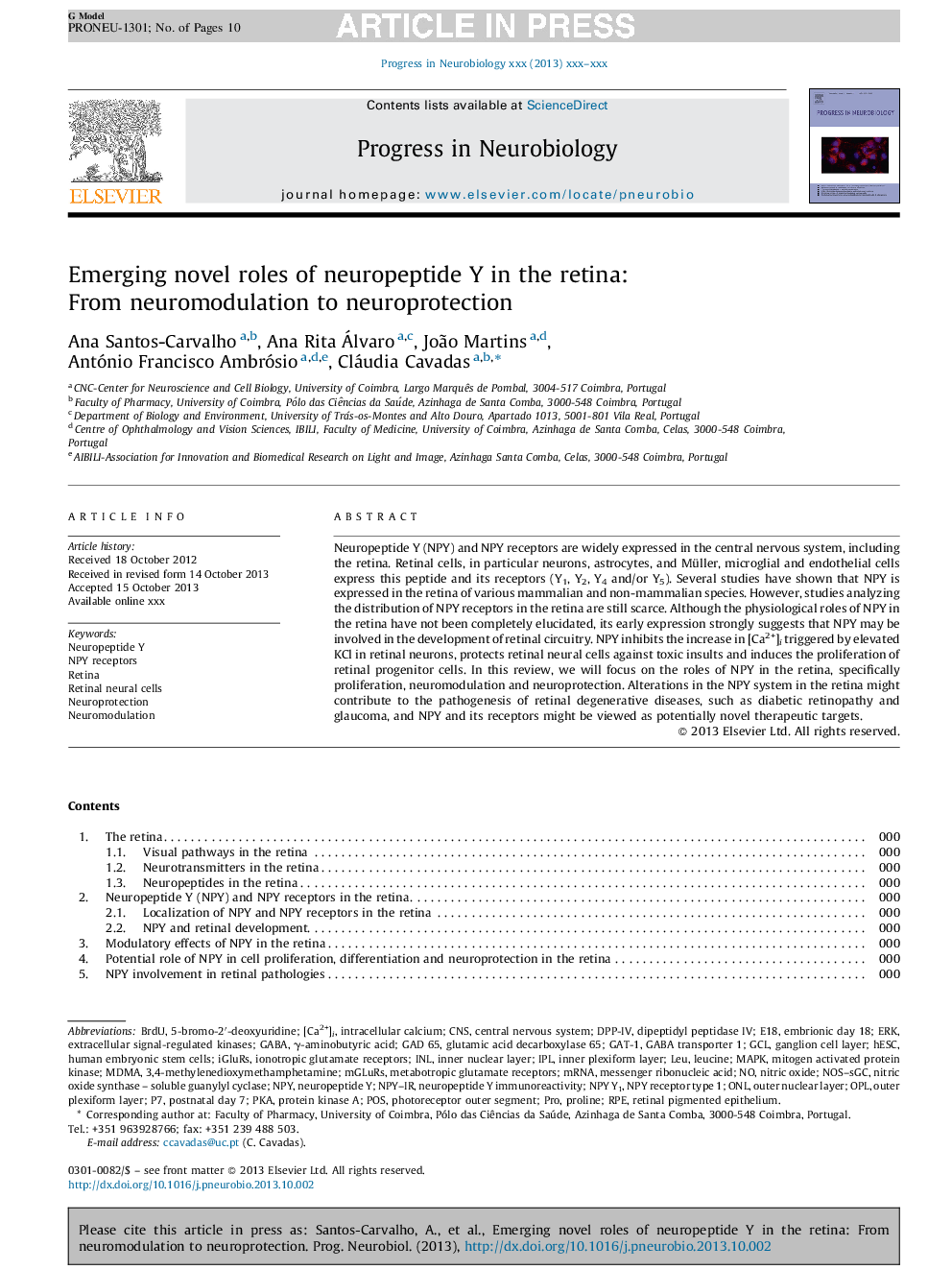 Emerging novel roles of neuropeptide Y in the retina: From neuromodulation to neuroprotection