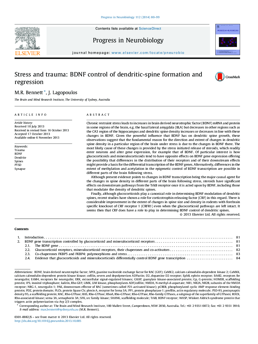 Stress and trauma: BDNF control of dendritic-spine formation and regression