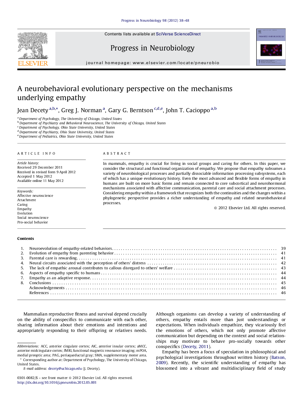 A neurobehavioral evolutionary perspective on the mechanisms underlying empathy