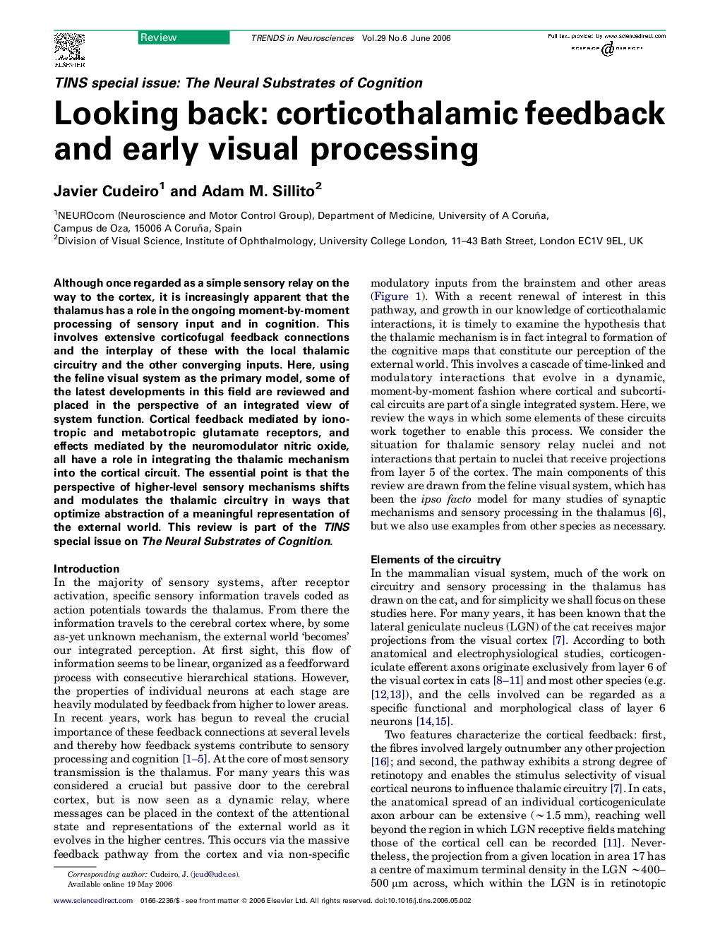 Looking back: corticothalamic feedback and early visual processing