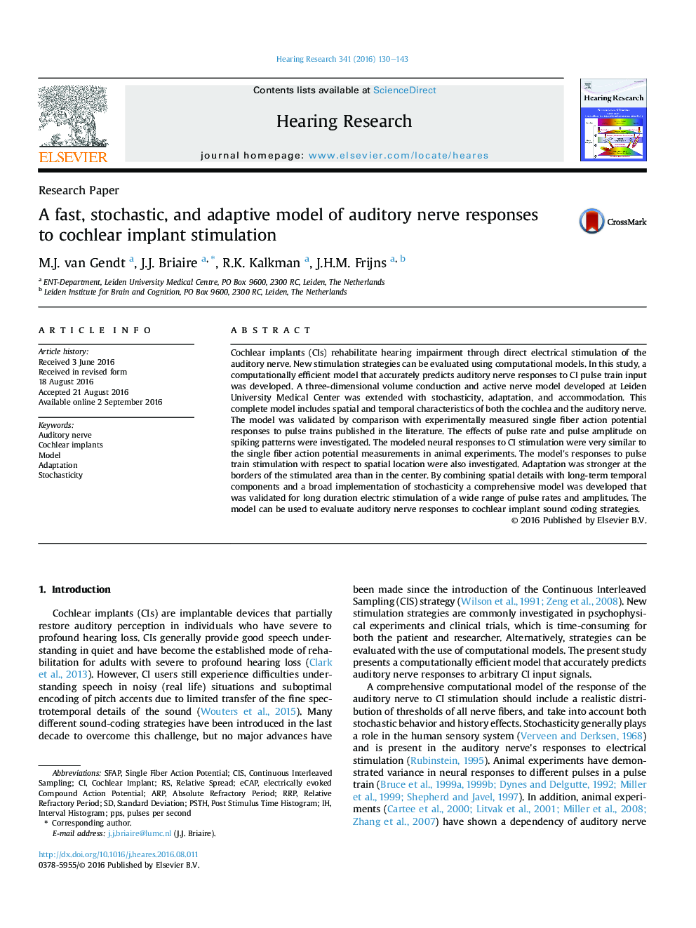 A fast, stochastic, and adaptive model of auditory nerve responses to cochlear implant stimulation