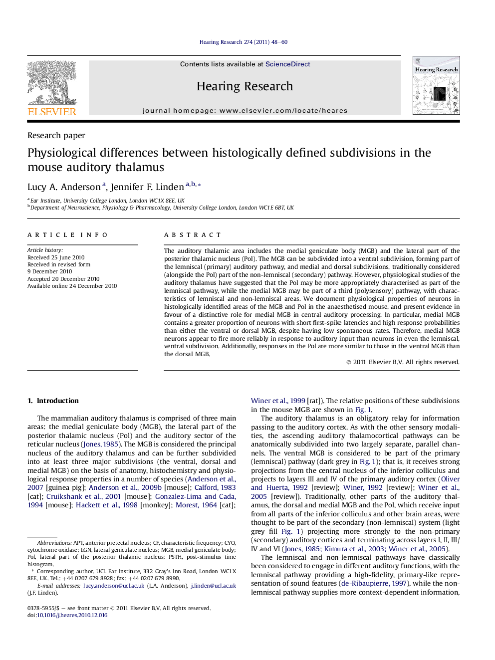 Physiological differences between histologically defined subdivisions in the mouse auditory thalamus