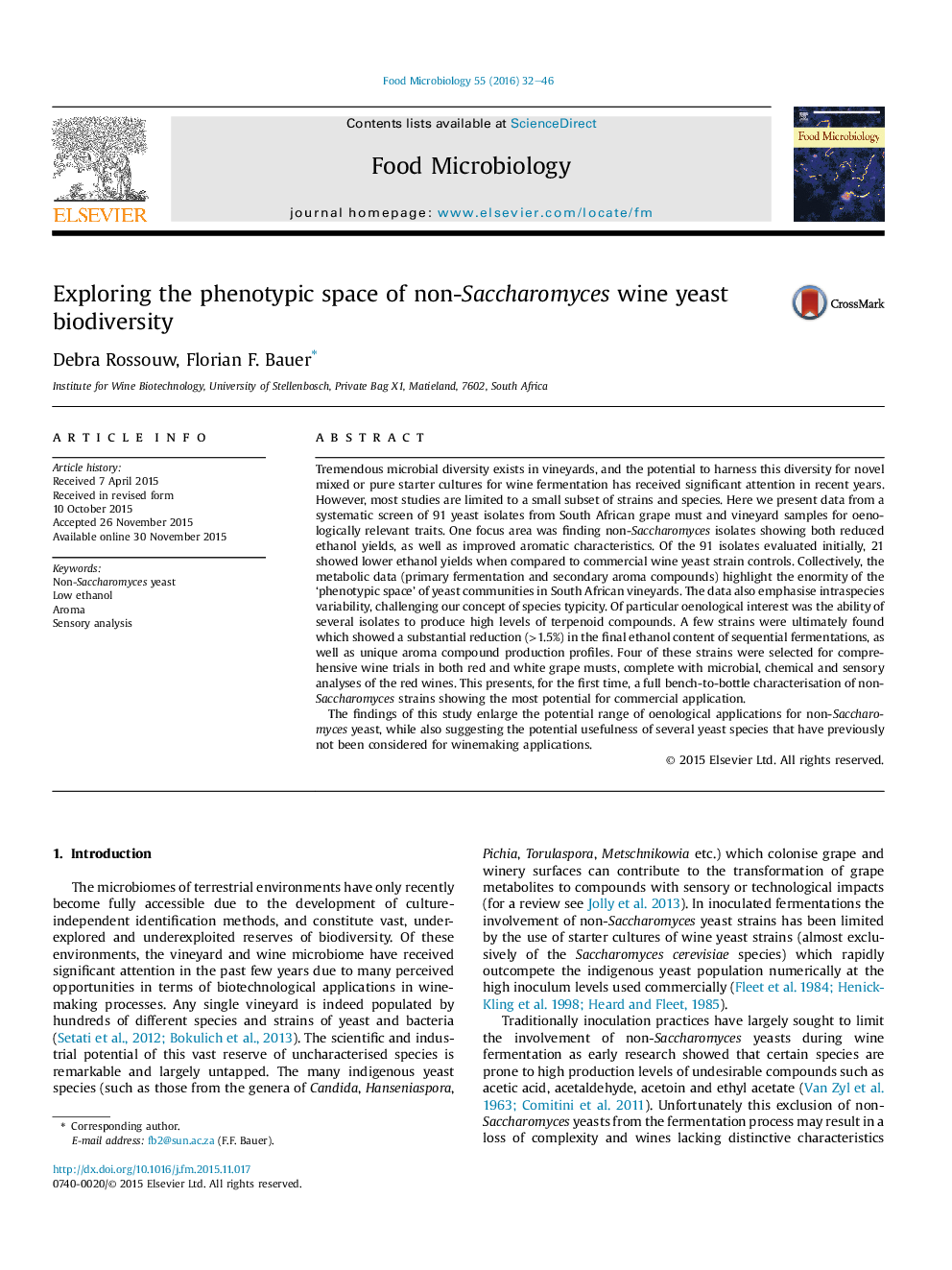 Exploring the phenotypic space of non-Saccharomyces wine yeast biodiversity